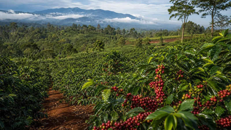 High-altitude Kenyan coffee plantation where the SL28 variety grows