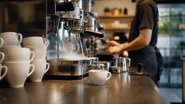 Specialty coffee service in a restaurant supplied by a local roaster