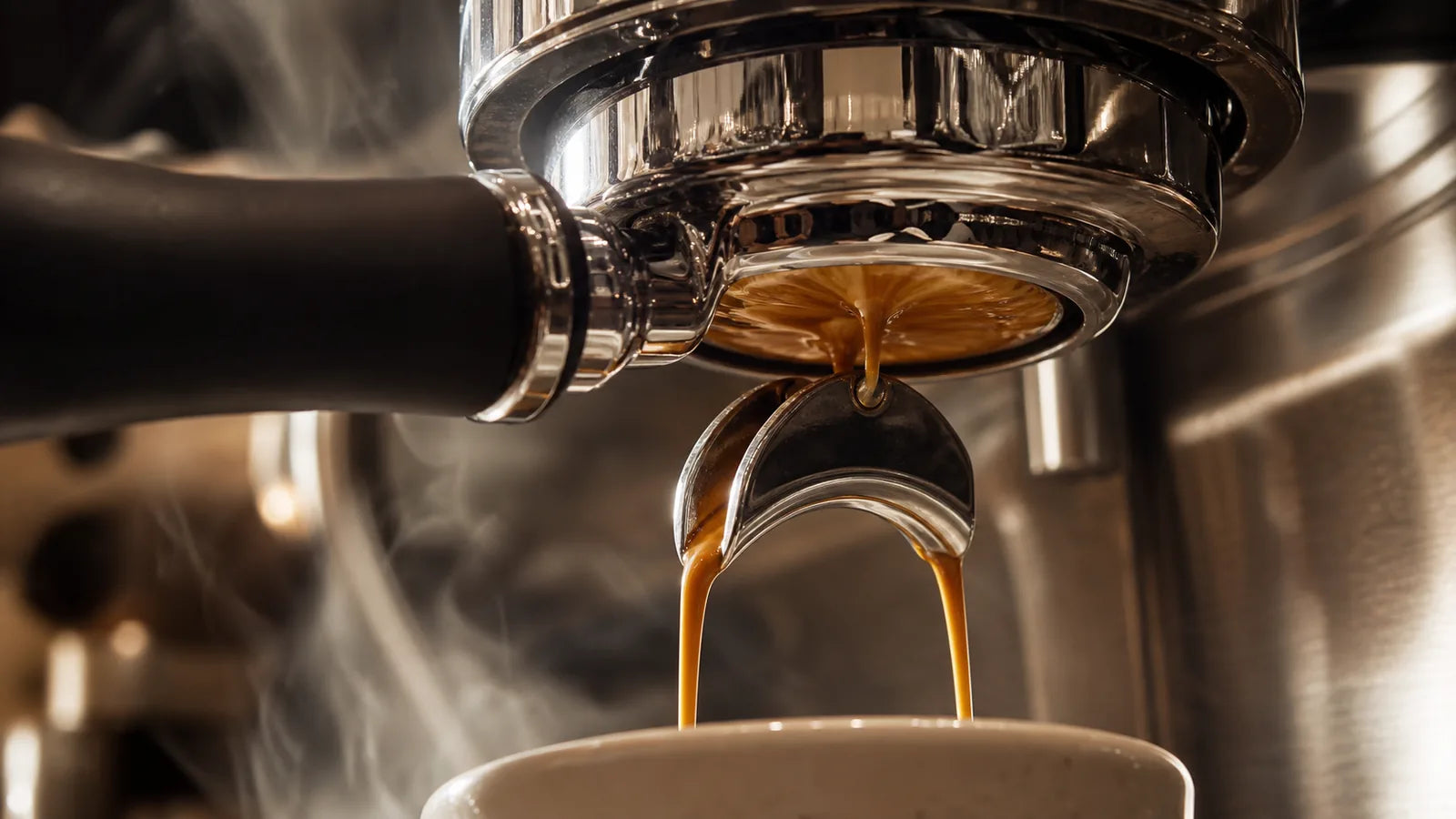 Espresso extraction using beans roasted for an espresso machine